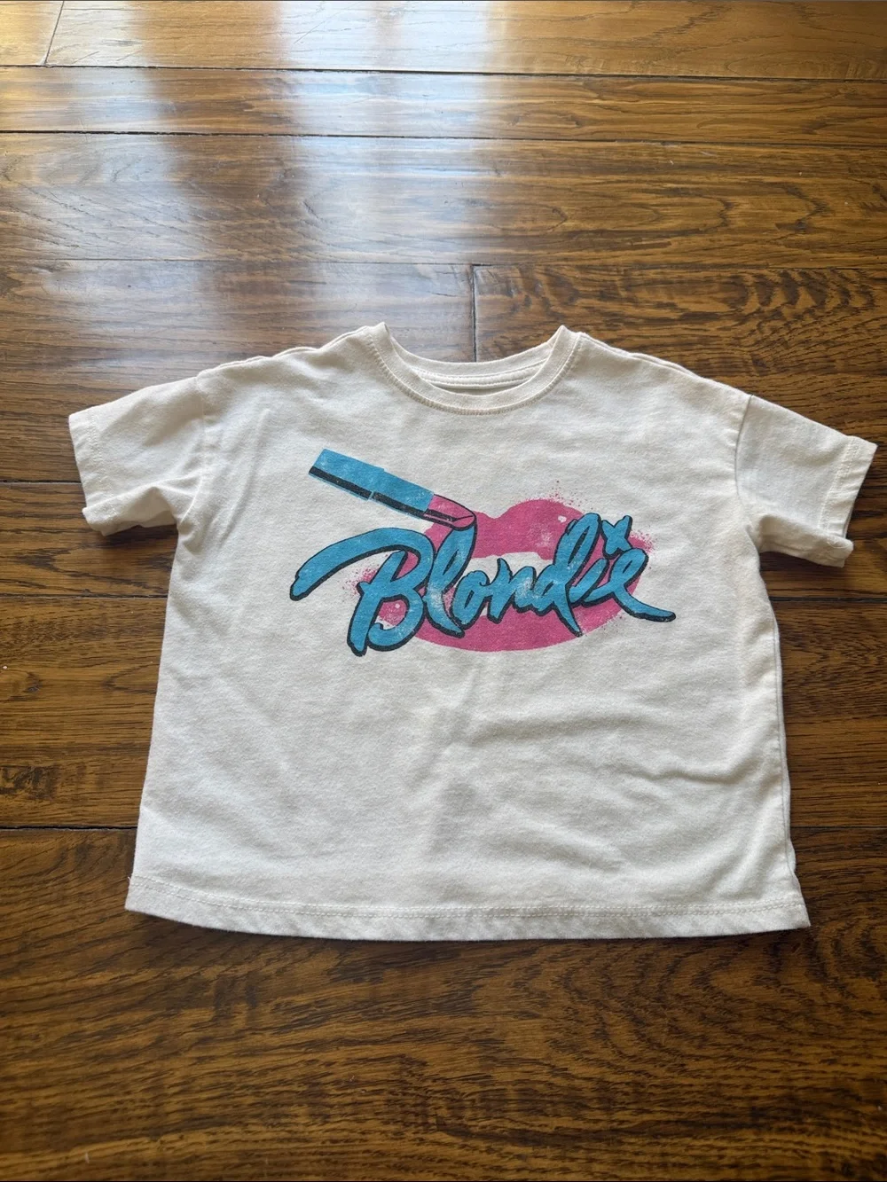 Toddler Blondie Graphic Tee & Checker Shorts Set - White, Aqua & Pink